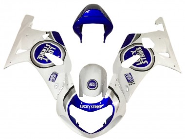 Carenados Moto Suzuki GSXR 600 / GSXR 750 2001-2003 - Blanco Azul Lucky Strike Fábrica