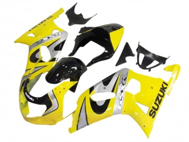 Kits Carenado Moto Suzuki GSXR 600 / GSXR 750 2001-2003 - Amarillo Plata Negro Brillante Fábrica