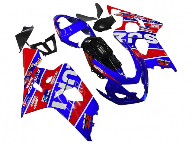 Carenados Moto Suzuki GSXR 600 / GSXR 750 2004-2005 - Azul Rojo Negro Motul Dunlop Fábrica