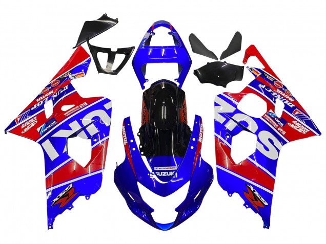 Carenados Moto Suzuki GSXR 600 / GSXR 750 2004-2005 - Azul Rojo Negro Motul Dunlop Fábrica