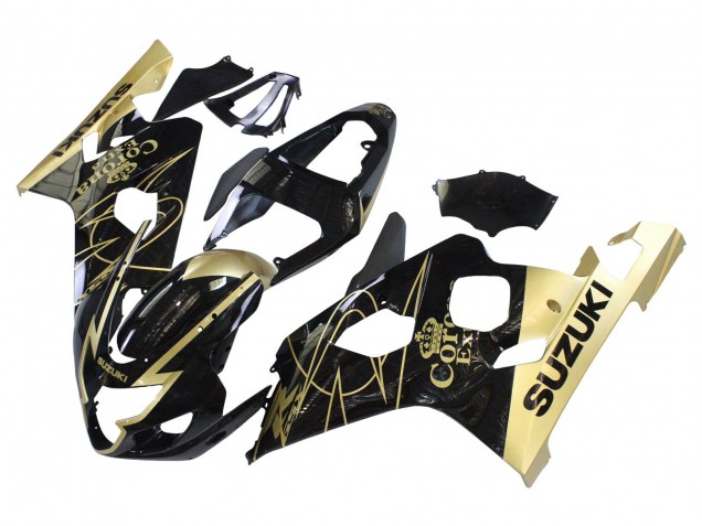 Carenados Moto Suzuki GSXR 600 / GSXR 750 2004-2005 - Negro Brillante Oro Corona Fábrica