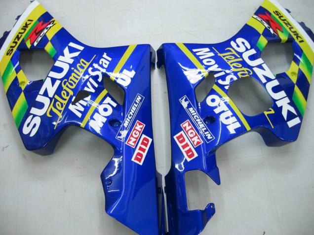 Carenados Moto Suzuki GSXR 600 / GSXR 750 2004-2005 - Azul Blanco Amarillo Verde Telefonica Motul MoviStar Fábrica
