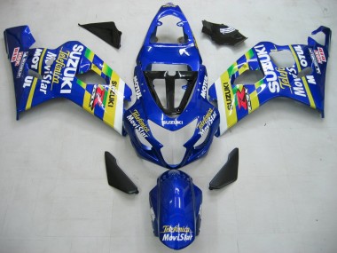 Carenados Moto Suzuki GSXR 600 / GSXR 750 2004-2005 - Azul Blanco Amarillo Verde Telefumica Motul MoviStar Fábrica