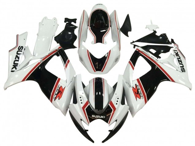 Carenado Moto Suzuki GSXR 600 / GSXR 750 2006-2007 - Blanco Negro Rojo Fábrica