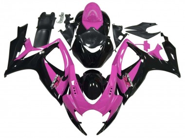 Carenado Moto Suzuki GSXR 600 / GSXR 750 2006-2007 - Rosa Negro Brillante Fábrica