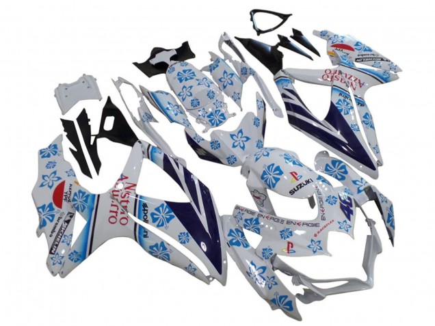 Carenados Moto Suzuki GSXR 600 / GSXR 750 2006-2007 - Blanco Azul Negro Rojo Nastro Azzurro Fábrica