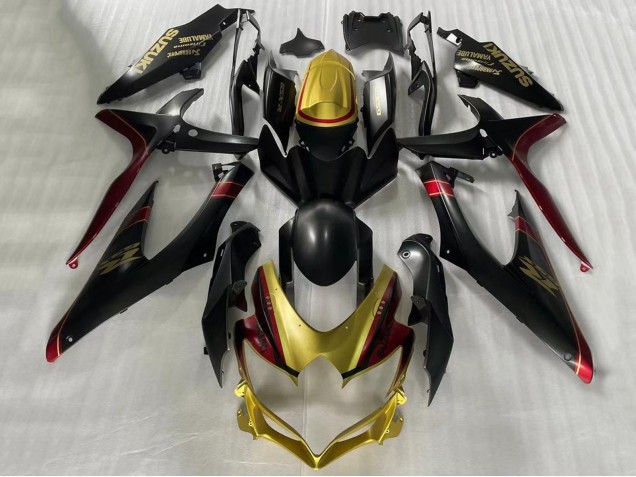 Carenados Moto Suzuki GSXR 600 / GSXR 750 2006-2007 - Oro Negro Mate Rojo Fábrica