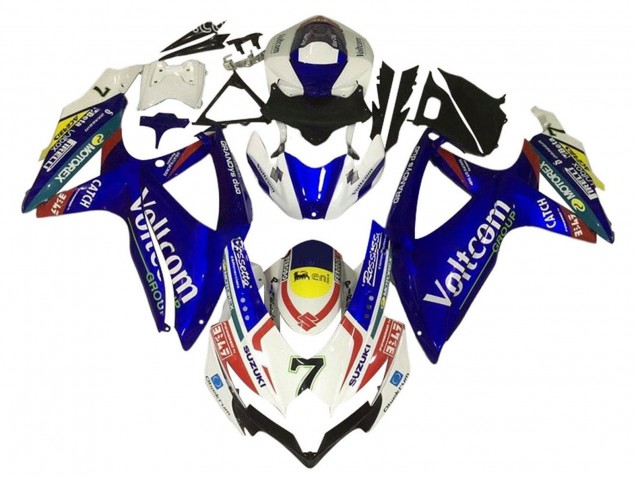Carenados Moto Suzuki GSXR 600 / GSXR 750 2006-2007 - Blanco Azul Amarillo Rojo Voltcom Fábrica