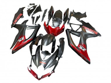 Carenados Moto Suzuki GSXR 600 / GSXR 750 2008-2010 - Negro Mate Rojo Fábrica