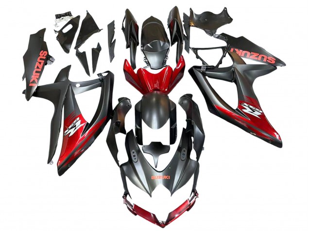 Carenados Moto Suzuki GSXR 600 / GSXR 750 2008-2010 - Negro Mate Rojo Fábrica