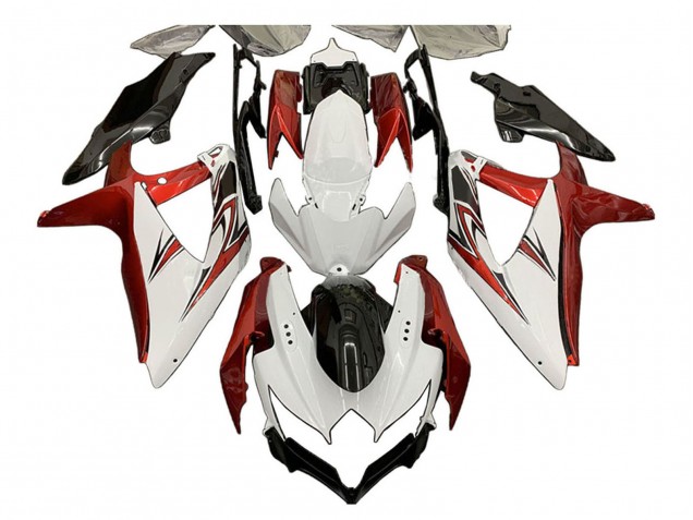 Carenados Moto Suzuki GSXR 600 / GSXR 750 2008-2010 - Blanco Naranja Negro Brillante Fábrica