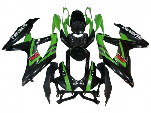 Carenados Moto Suzuki GSXR 600 / GSXR 750 2008-2010 - Verde Negro Brillante Fábrica