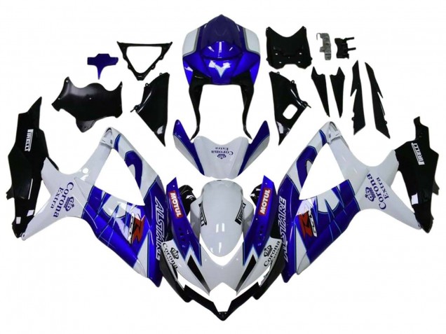 Carenados Moto Suzuki GSXR 600 / GSXR 750 2008-2010 - Blanco Azul Negro Mate Rojo Motul Fábrica