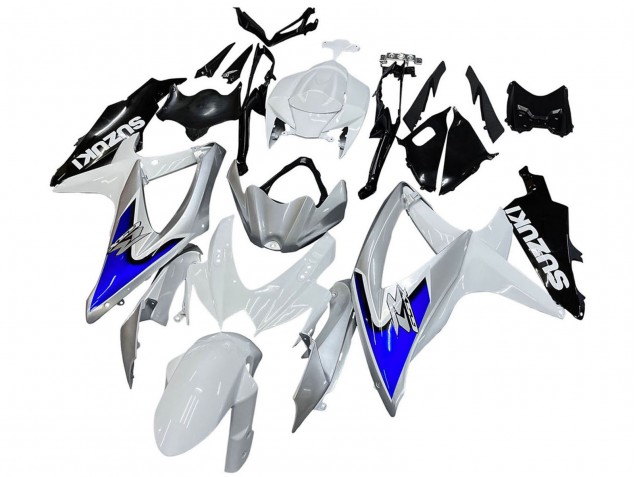 Carenados Moto Suzuki GSXR 600 / GSXR 750 2008-2010 - Blanco Plata Azul Negro Fábrica