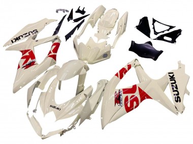 Carenados Moto Suzuki GSXR 600 / GSXR 750 2008-2010 - Crema Blanco Rojo Negro Fábrica