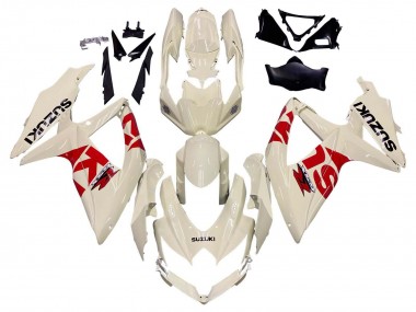 Carenados Moto Suzuki GSXR 600 / GSXR 750 2008-2010 - Crema Blanco Rojo Negro Fábrica