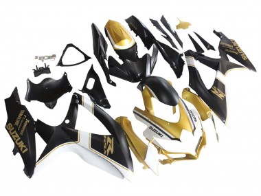 Carenados Moto Suzuki GSXR 600 / GSXR 750 2008-2010 - Negro Mate Blanco Oro Fábrica