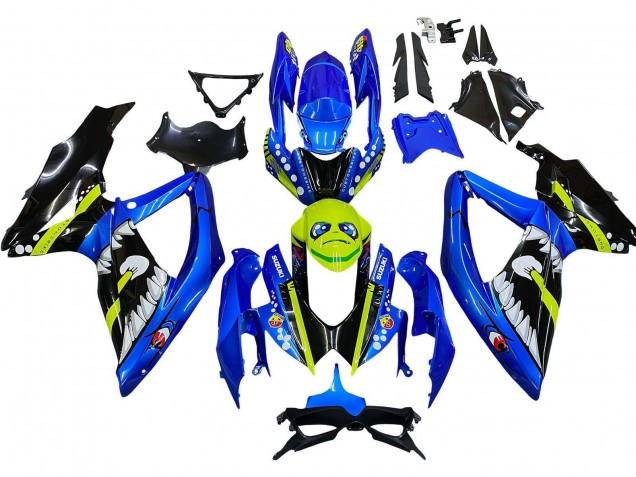 Carenados Moto Suzuki GSXR 600 / GSXR 750 2008-2010 - Azul Fluorescent Verde Tiburón Fábrica