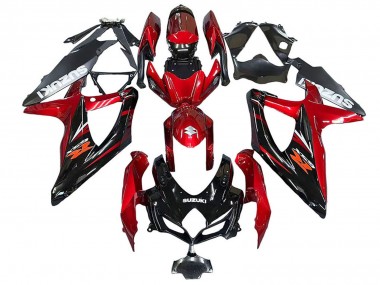 Carenados Moto Suzuki GSXR 600 / GSXR 750 2008-2010 - Rojo Negro Brillante Fábrica