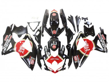 Carenados Moto Suzuki GSXR 600 / GSXR 750 2008-2010 - Negro Brillante Rojo Blanco Motul Lucky Strike Fábrica