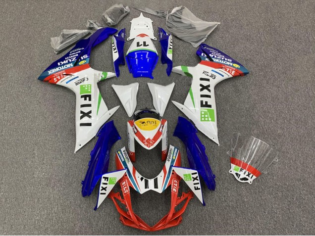 Carenados Moto Suzuki GSXR 600 / GSXR 750 2008-2010 - Blanco Azul Rojo Verde Amarillo Fixi 11 Fábrica