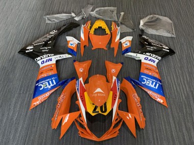 Carenados Moto Suzuki GSXR 600 / GSXR 750 2008-2010 - Naranja Azul Blanco Negro ITEC Fábrica