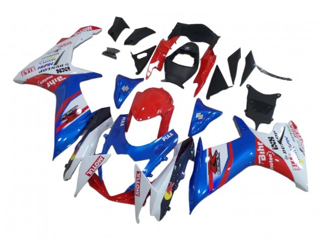Carenados Moto Suzuki GSXR 600 / GSXR 750 2008-2010 - Blanco Rojo Azul Fábrica