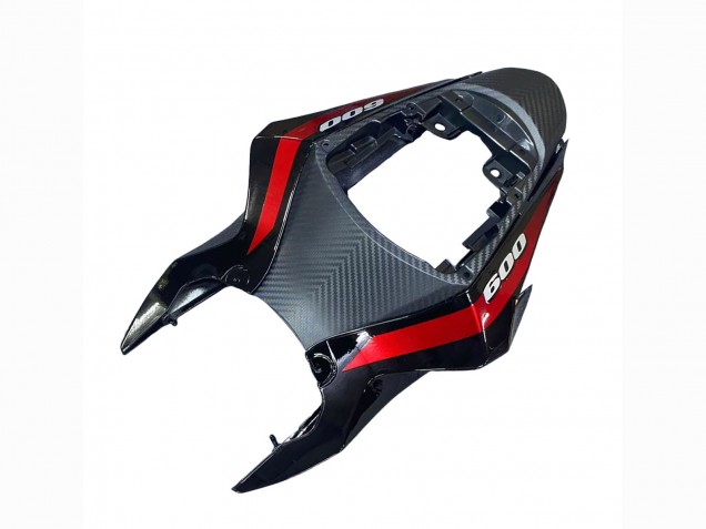 Carenados Moto Suzuki GSXR 600 / GSXR 750 2011-2024 - Negro Brillante Falsificado FibraCarbono Plata Rojo Fábrica