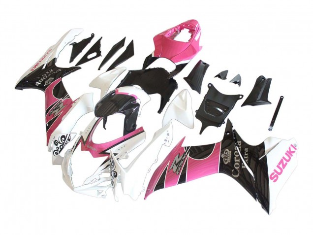 Carenados Moto Suzuki GSXR 600 / GSXR 750 2011-2024 - Blanco Rosa Negro Corona Fábrica