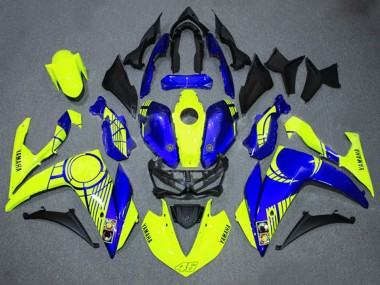 Carenados Moto Yamaha YZF R3/R25 2015-2018 - Neon Amarillo Azul Negro 46 Fábrica