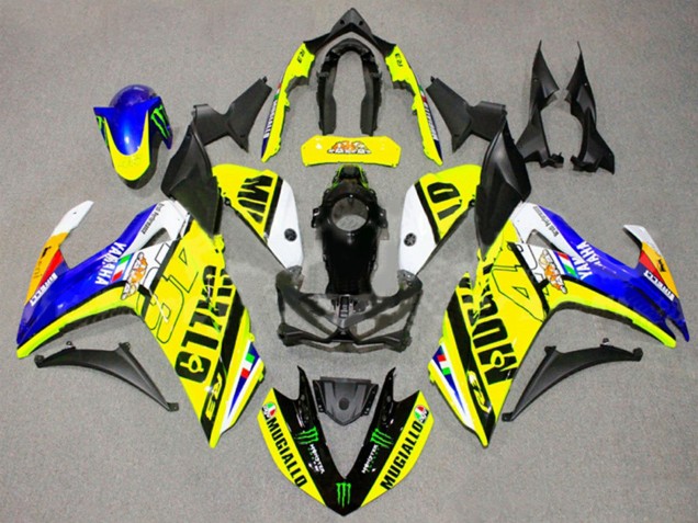 Carenados Moto Yamaha YZF R3/R25 2015-2018 - Amarillo Azul Negro Monstruo Fábrica