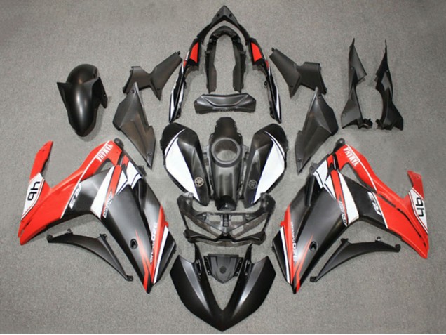 Carenados Moto Yamaha YZF R3/R25 2015-2018 - Blanco Rojo Negro Mate 46 Fábrica