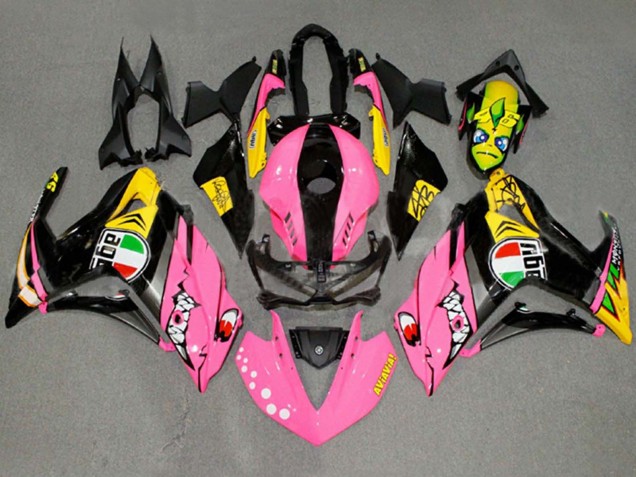 Carenados Moto Yamaha YZF R3/R25 2015-2018 - Rosa Amarillo Negro Tiburón 46 Fábrica