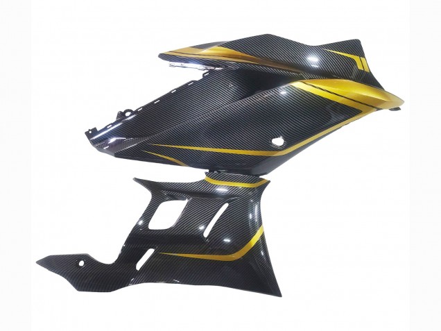 Carenados Moto Yamaha YZF R3/R25 2019-2021 - Oro Negro FibraCarbono Fábrica