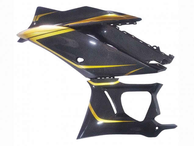 Carenados Moto Yamaha YZF R3/R25 2019-2021 - Oro Negro FibraCarbono Fábrica