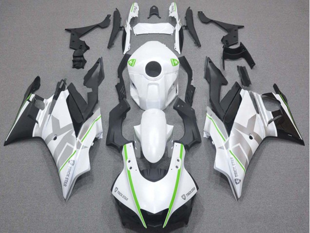 Carenados Moto Yamaha YZF R3/R25 2019-2021 - Blanco Verde Plata Negro Fábrica