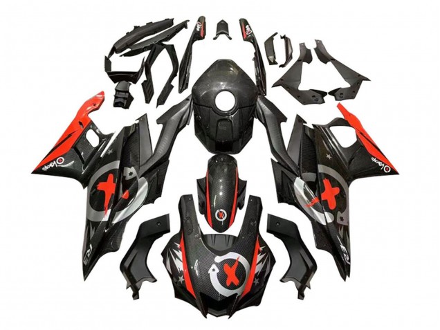 Carenados Moto Yamaha YZF R3/R25 2019-2021 - Rojo Negro FibraCarbono Fábrica