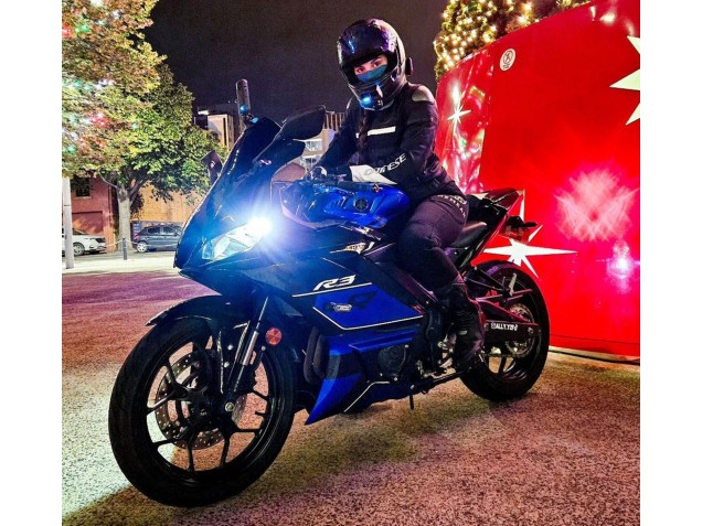 Carenados Moto Yamaha YZF R3/R25 2022-2024 - Azul Negro Brillante Fábrica