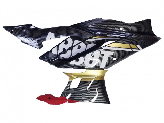 Carenados Moto Yamaha YZF R3/R25 2022-2024 - Negro FibraCarbono Estilo Oro Rojo ABBOT Fábrica