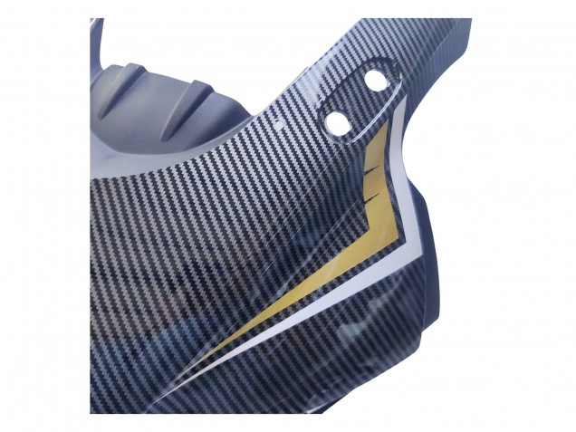 Carenados Moto Yamaha YZF R3/R25 2022-2024 - Negro FibraCarbono Estilo Oro Rojo ABBOT Fábrica