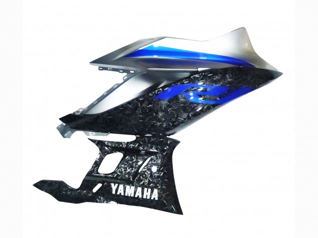 Carenados Moto Yamaha YZF R3/R25 2022-2024 - Marble Negro Plata Azul Falsificado FibraCarbono Estilo Fábrica