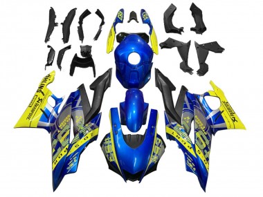 Carenados Moto Yamaha YZF R3/R25 2022-2024 - Amarillo Azul Negro Mate 93 Fábrica