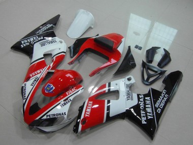 Carenados Moto Yamaha YZF R1 2000-2001 - Rojo Blanco Negro Brillante Petronas Yamalube Fábrica