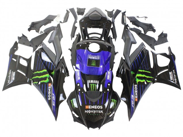 Carenados Moto Yamaha YZF R3/R25 2022-2024 - Azul Verde Negro Monstruo Yamalube ENEOS Fábrica