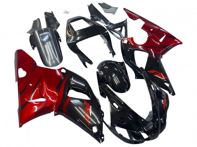 Carenados Moto Yamaha YZF 1000 R1 1998-1999 - Negro Brillante Rojo Fábrica