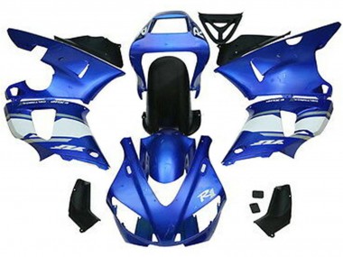 Carenados Moto Yamaha YZF 1000 R1 1998-1999 - Azul Blanco Negro Brillante Fábrica