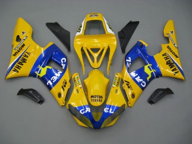 Carenados Moto Yamaha YZF 1000 R1 2000-2001 - Blanco Amarillo Azul Motul Camello Fábrica