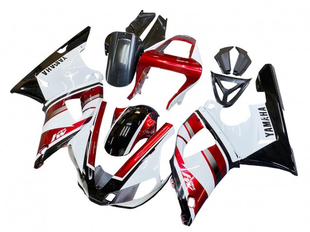 Carenado Moto Yamaha YZF 1000 R1 2000-2001 - Rojo Blanco Negro Brillante Fábrica