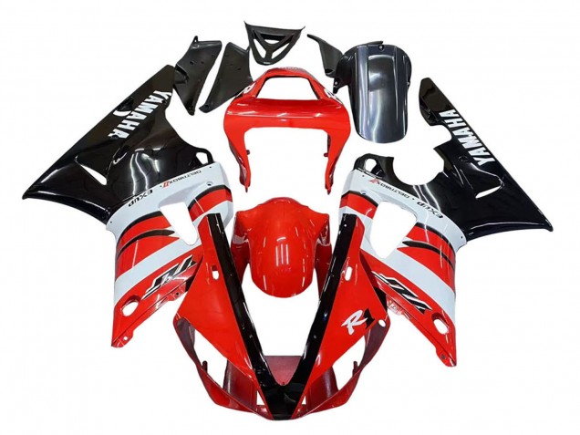 Carenados Moto Yamaha YZF 1000 R1 2000-2001 - Rojo Blanco Negro Brillante Fábrica