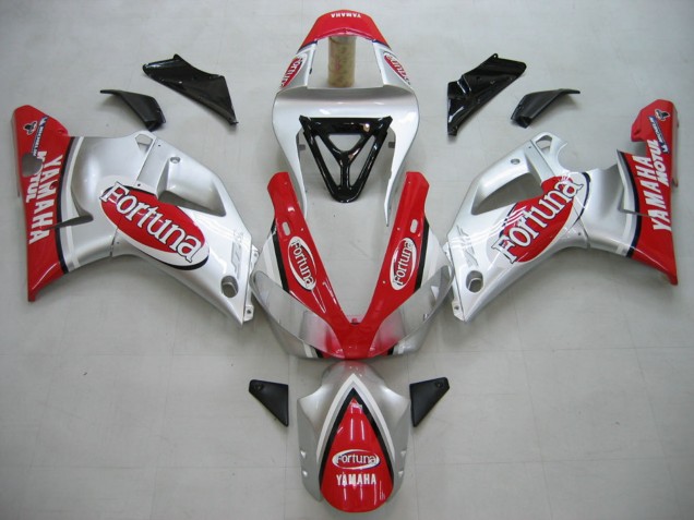 Carenados Moto Yamaha YZF 1000 R1 2000-2001 - Plata Rojo Fortuna Motul Fábrica